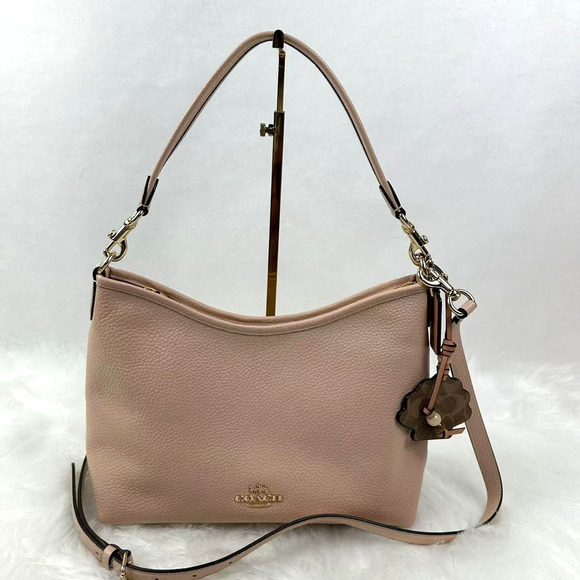 Coach Laurel Shoulder Bag Crossbody With Shell Charm In Gold/Cream/Tan CBH81 NWT - Picture 1 of 9
